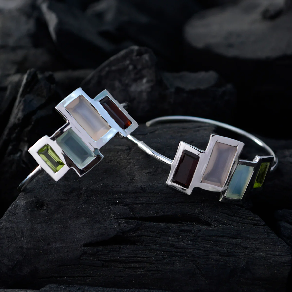Multi Mexican Amanda multiple Stud multicolor Sterling Silver Earring - Image 2