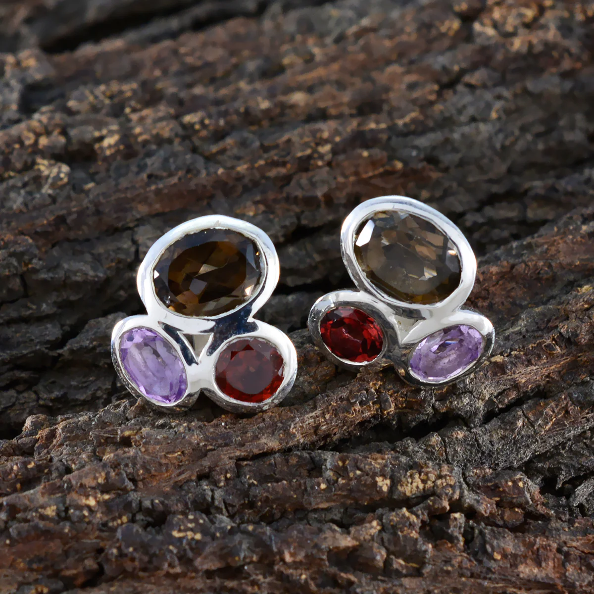 Multi Mexican Chen multiple Stud multicolor 92.5 Silver Earring - Image 3