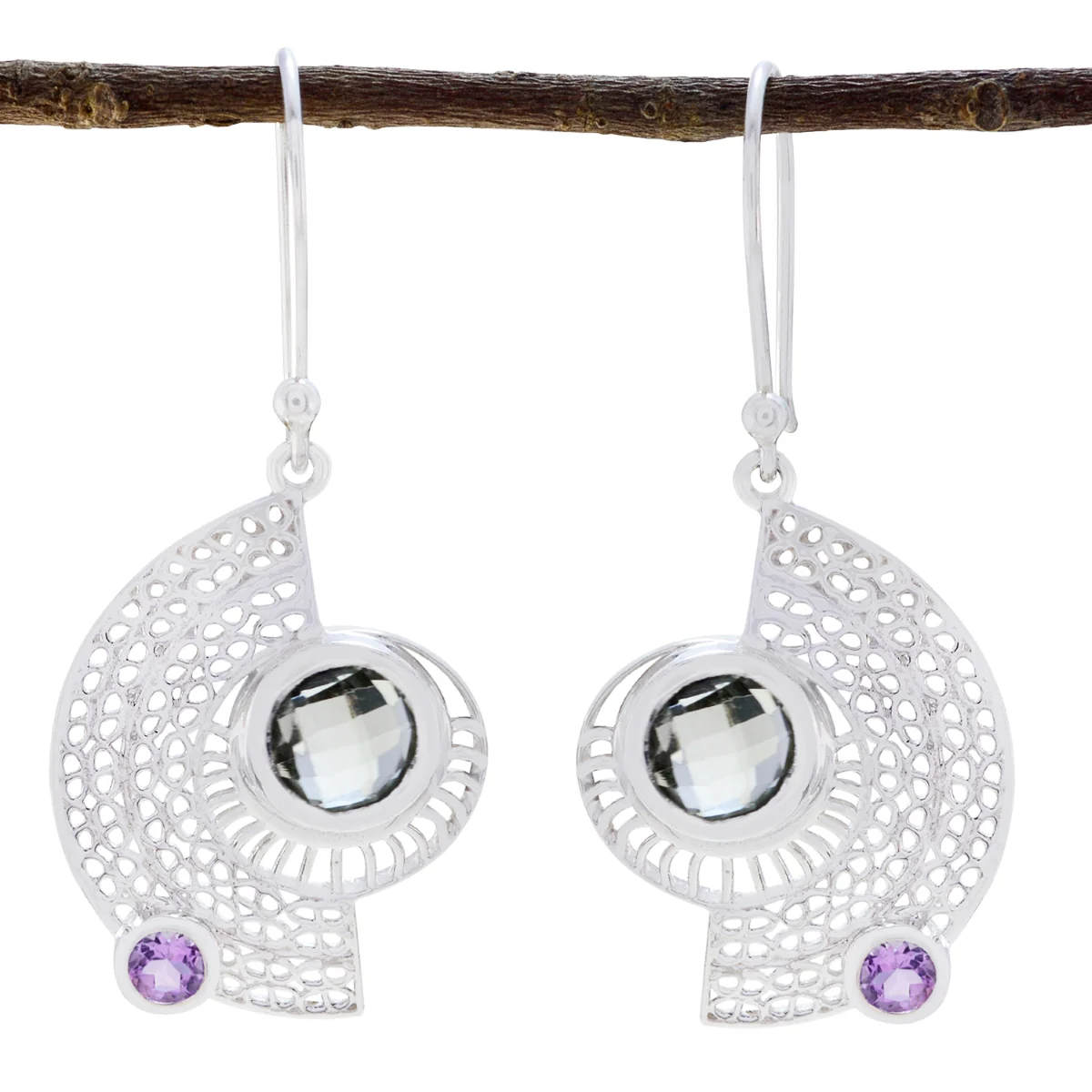 Multi Mexican Hanna multiple Dangle multicolor Silver Earring