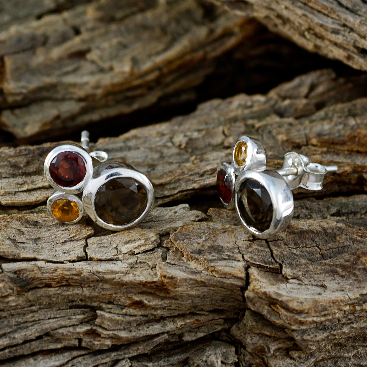 Multi Mexican Isabella multiple Stud multicolor Sterling Silver Earring - Image 3