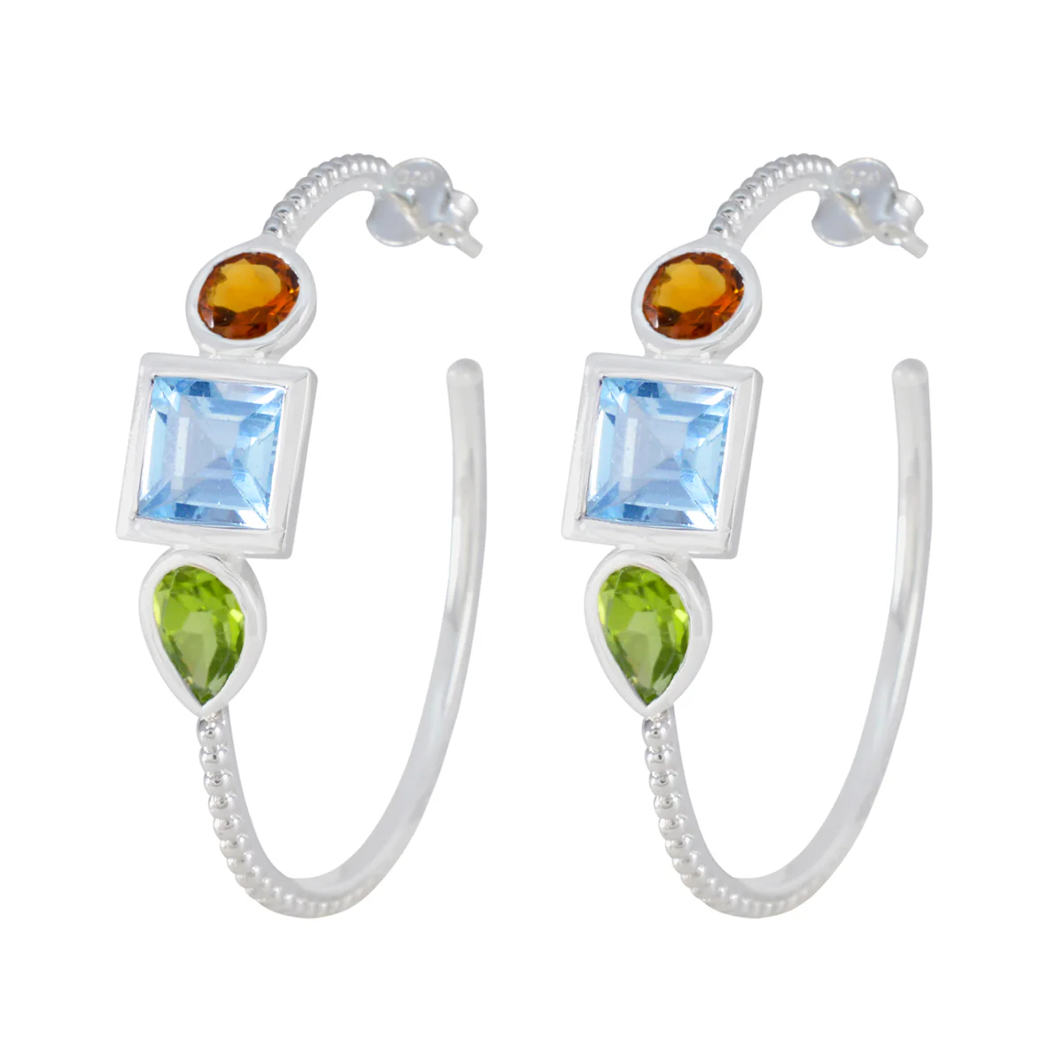 Multi Mexican Sophia Trilogy Stud multicolor Silver Earring