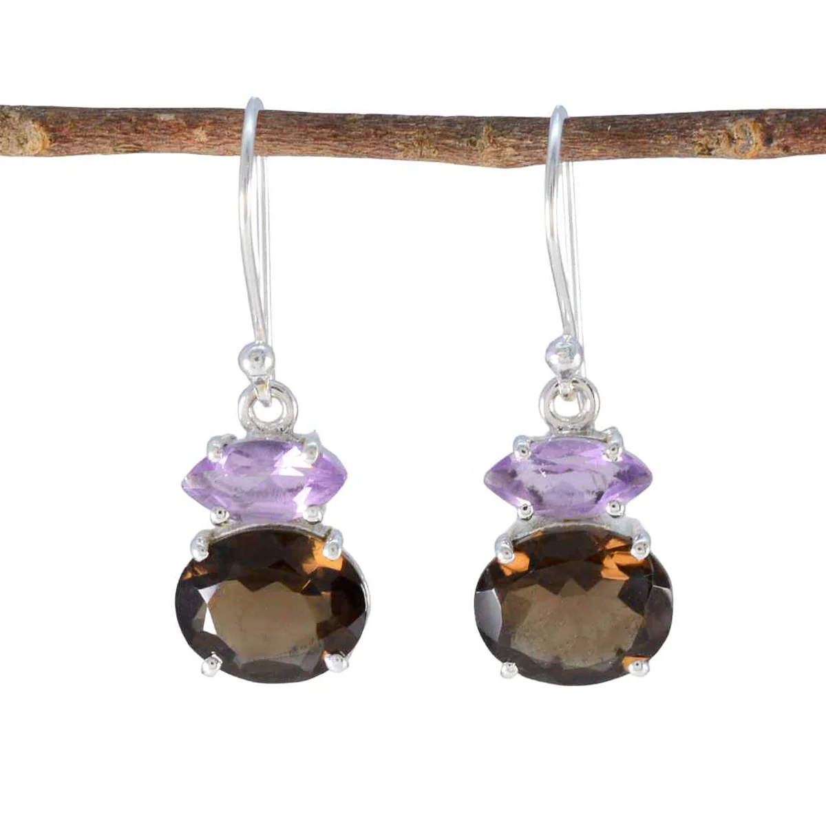 Multi Middle Eastern Alice Toi et Moi Dangle multicolor Sterling Silver Earring