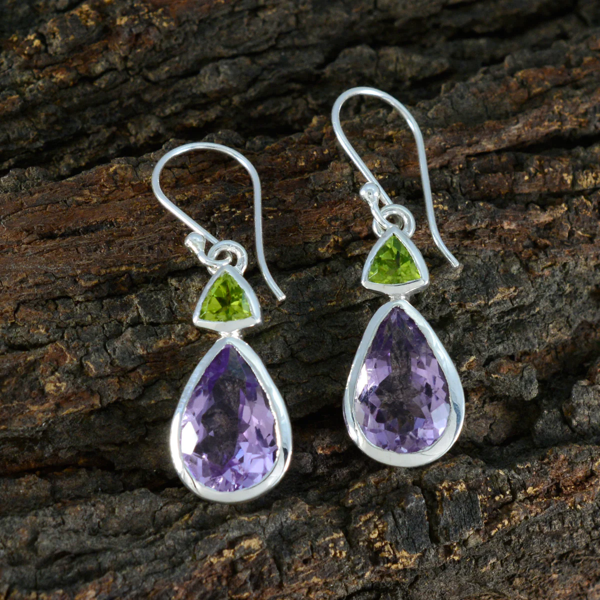 Multi Middle Eastern Fernanda Toi et Moi Dangle multicolor 92.5 Silver Earring - Image 3