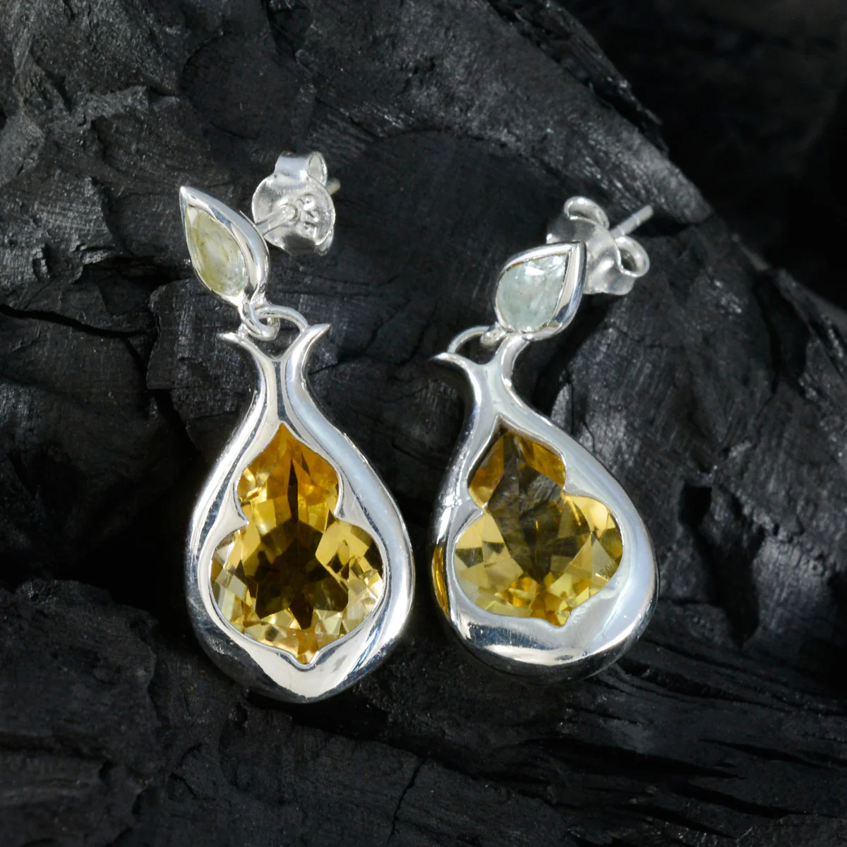 Multi Middle Eastern Freya Toi et Moi Stud multicolor Silver Earring - Image 2