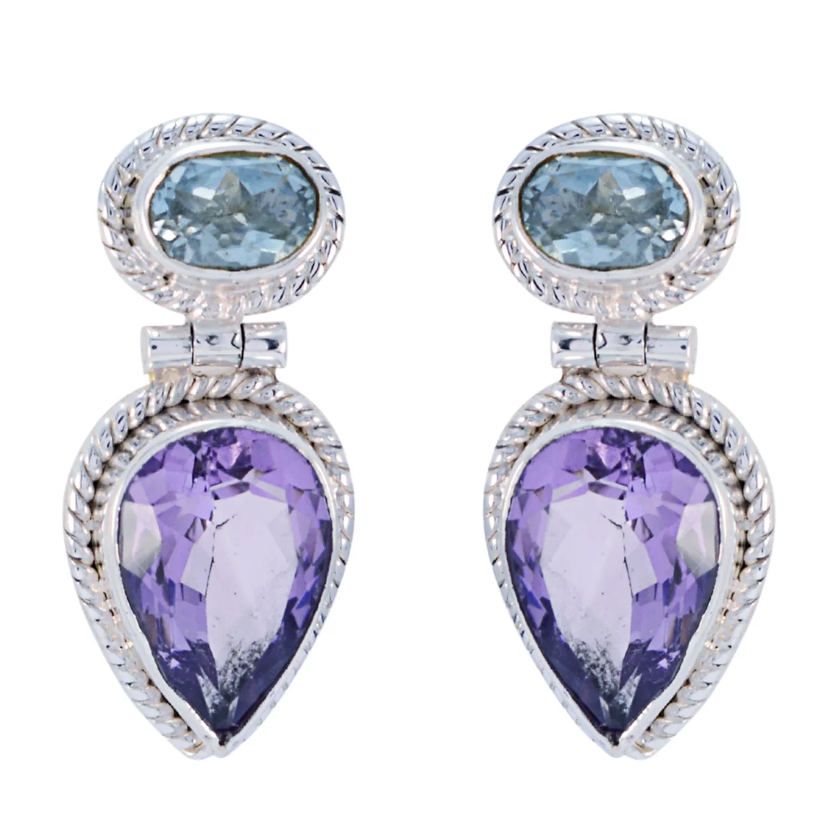 Multi Moroccan Giulia multiple Stud multicolor Silver Earring
