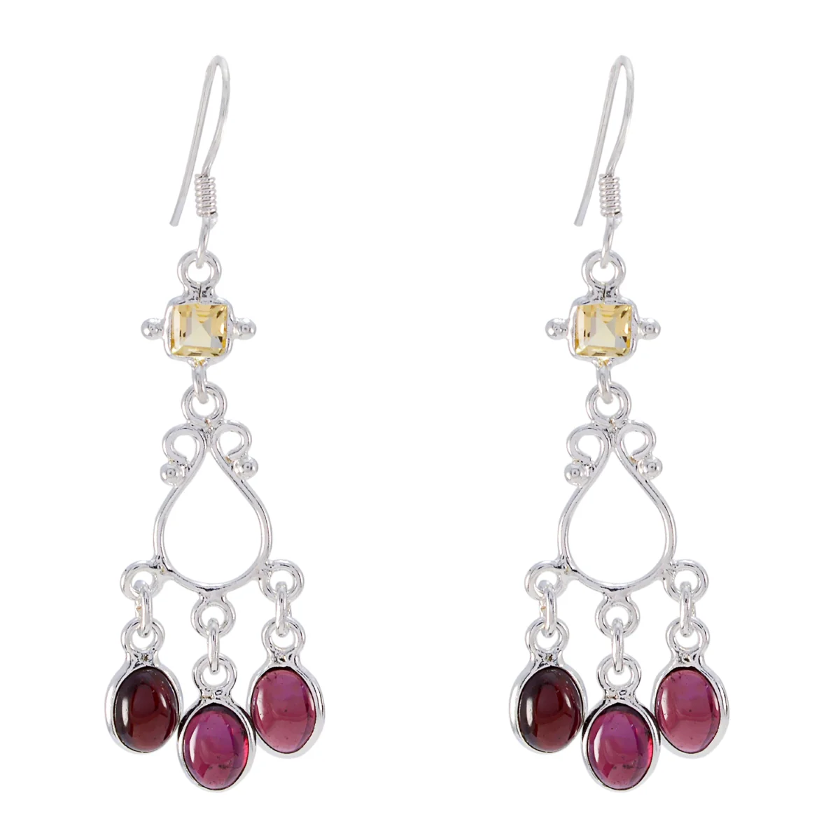 Multi Moroccan Hanna multiple Dangle multicolor 925 Silver Earring