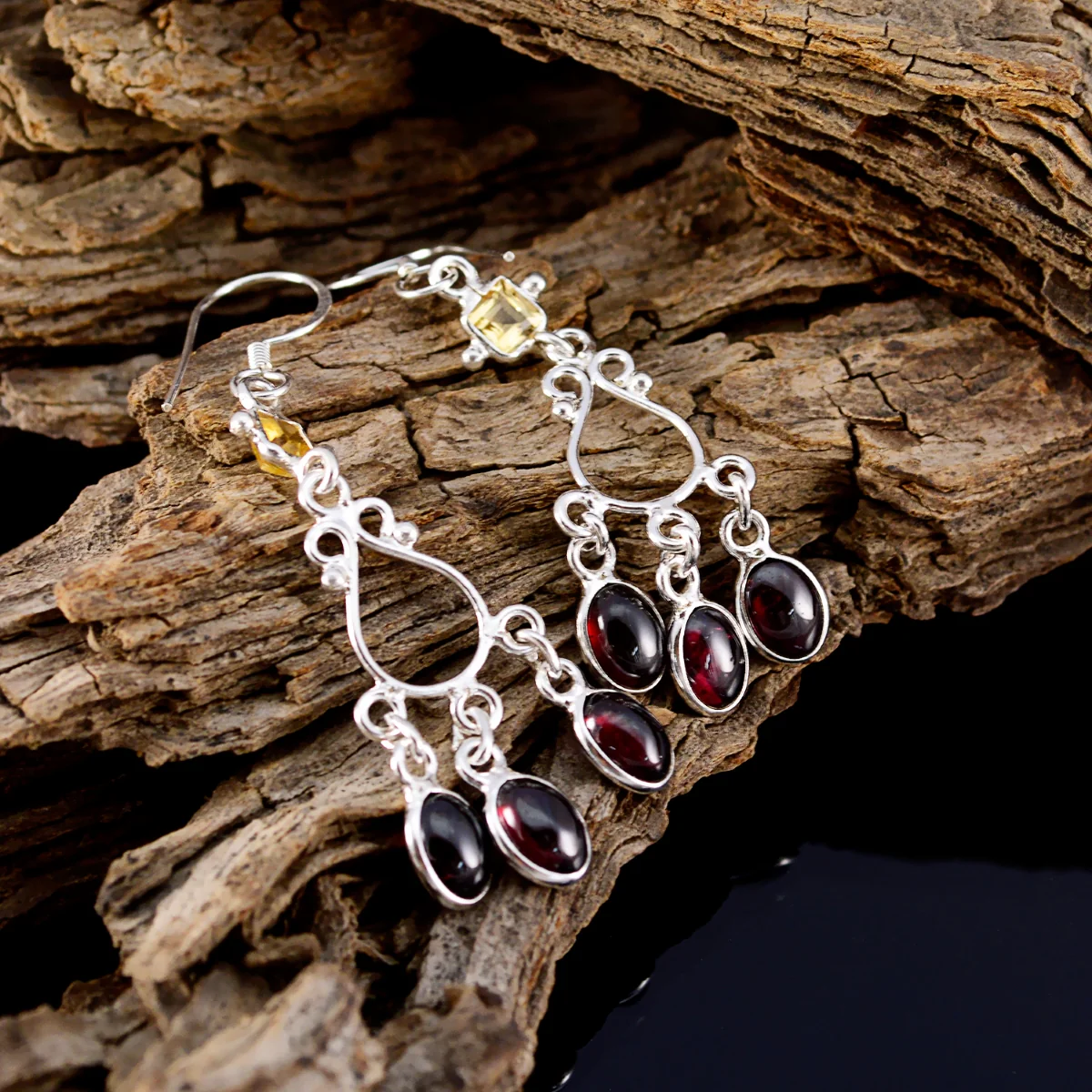 Multi Moroccan Hanna multiple Dangle multicolor 925 Silver Earring - Image 3