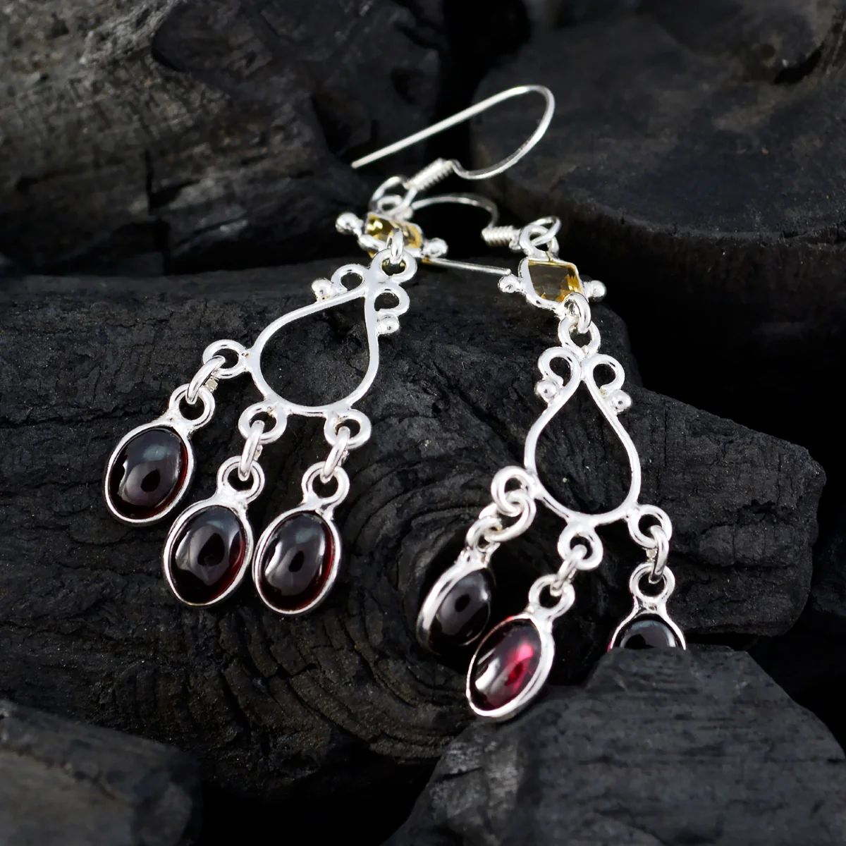 Multi Moroccan Hanna multiple Dangle multicolor 925 Silver Earring - Image 4