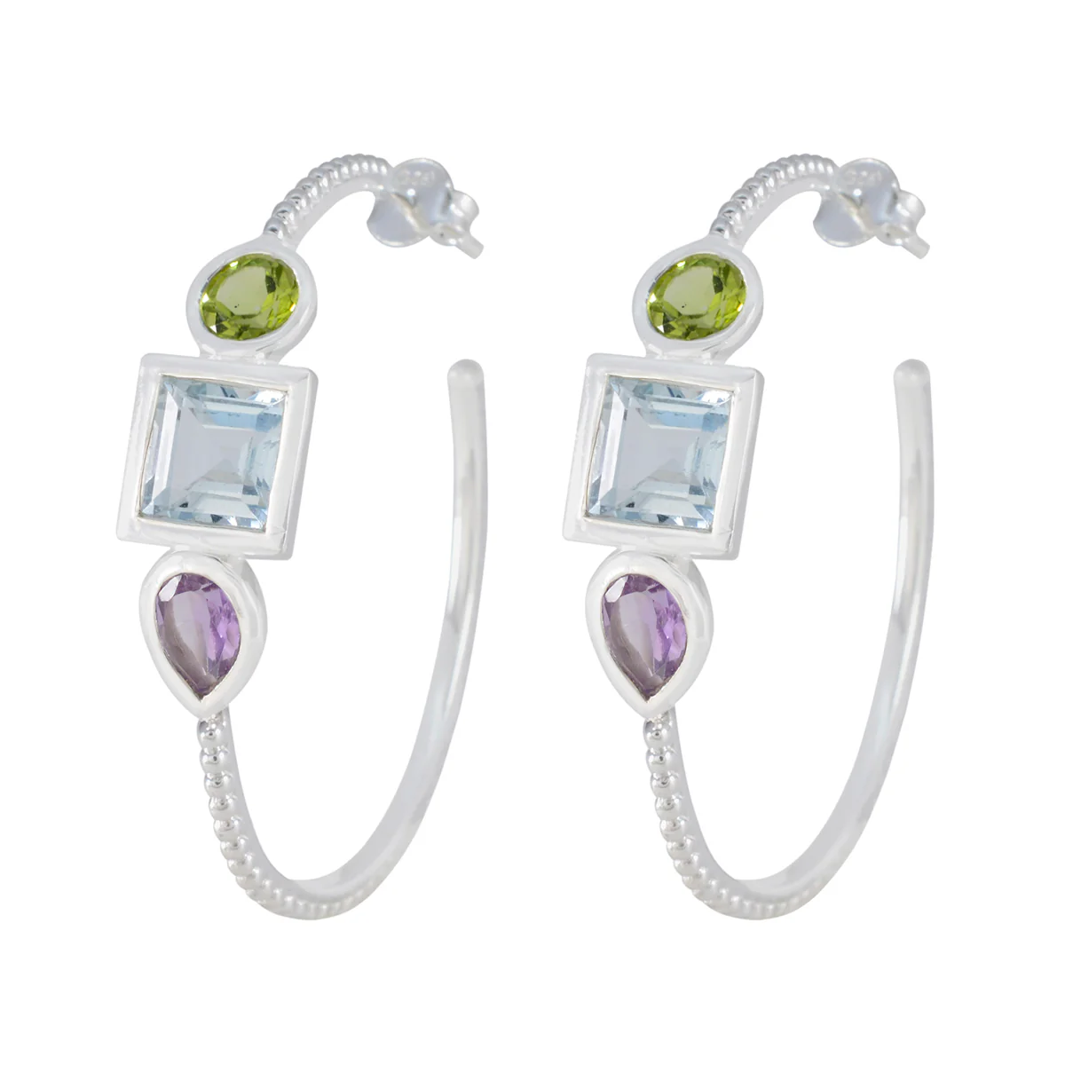 Multi Moroccan Li Lee Trilogy Stud multicolor 925 Sterling Silver Earring
