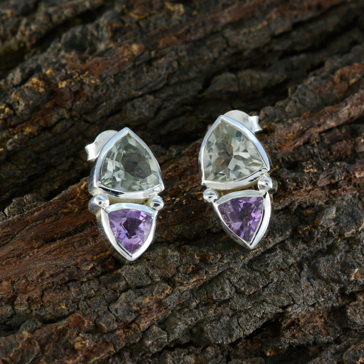 Multi Russian Agnes Toi et Moi Stud multicolor 92.5 Silver Earring - Image 3