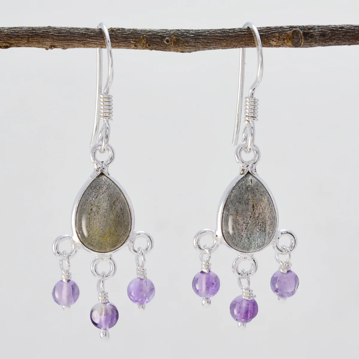 Multi Russian Greta multiple Dangle multicolor 92.5 Silver Earring - Image 2