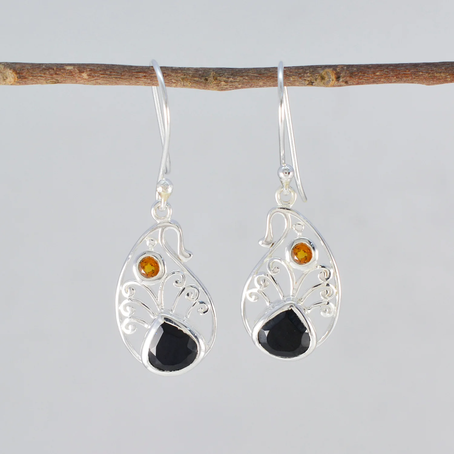 Multi Spanish Grace multiple Dangle multicolor 92.5 Silver Earring - Image 2
