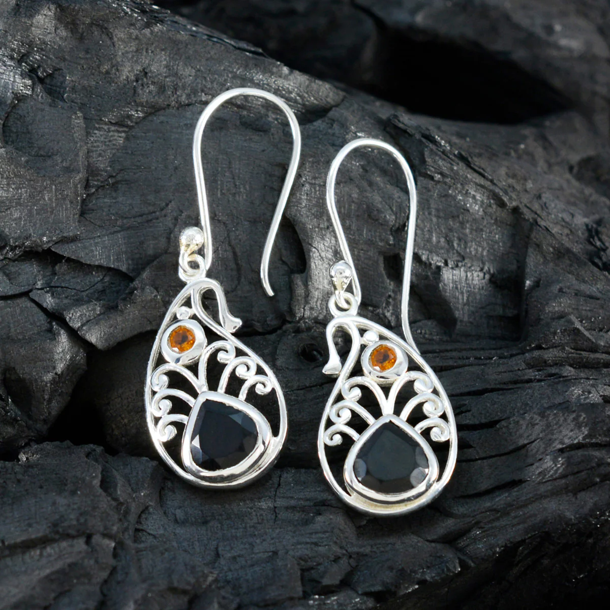 Multi Spanish Grace multiple Dangle multicolor 92.5 Silver Earring - Image 4