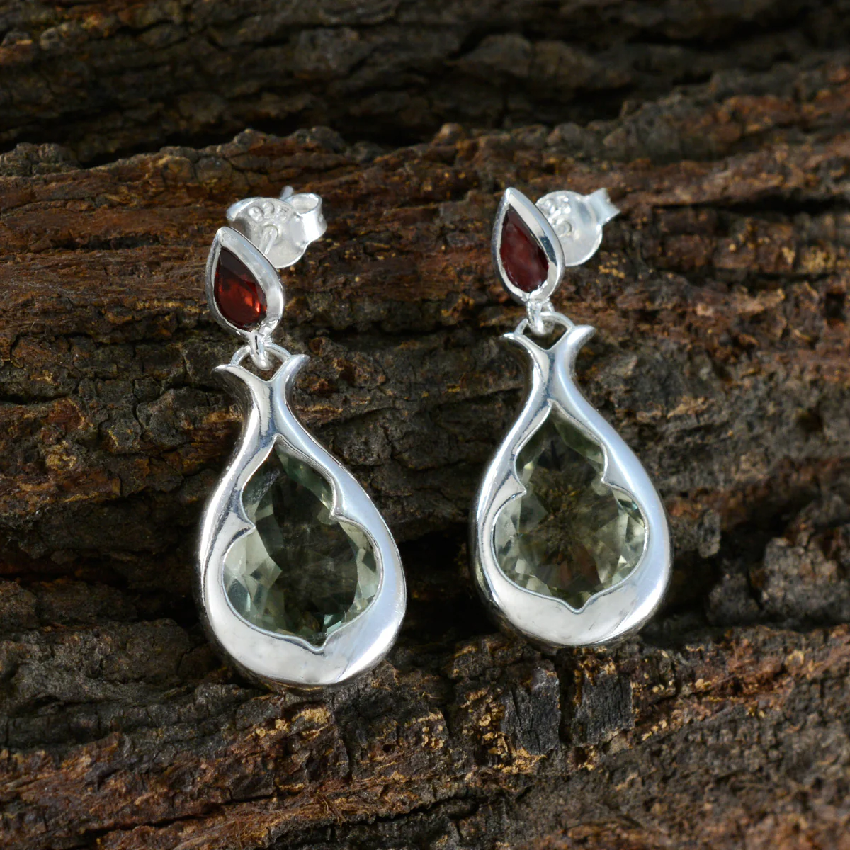 Multi Spanish Grace Toi et Moi Stud multicolor 92.5 Silver Earring - Image 3