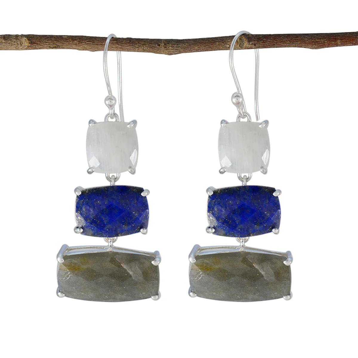 Multi Spanish Julieta Trilogy Dangle multicolor Sterling Silver Earring