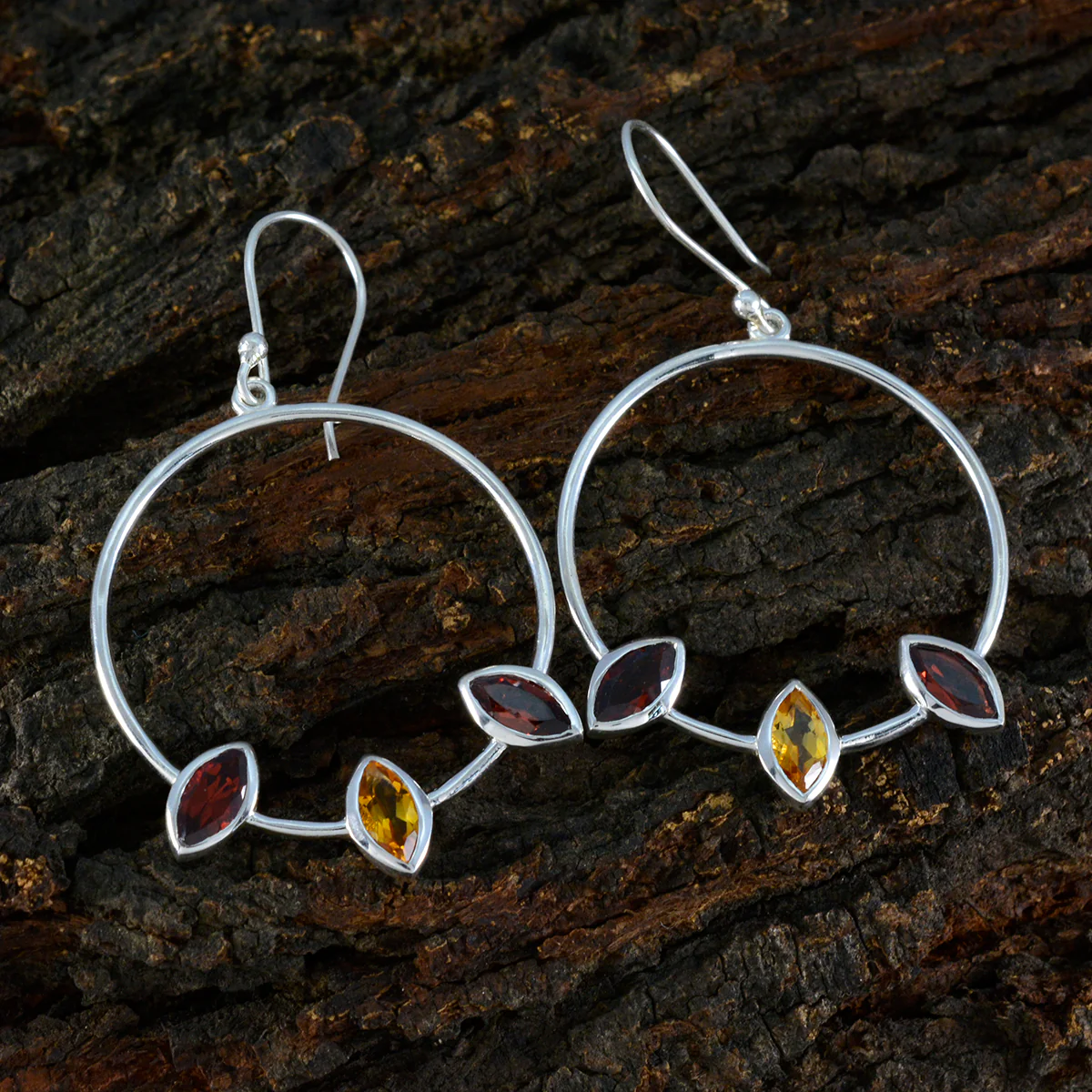 Multi Spanish Mila Trilogy Dangle multicolor Sterling Silver Earring - Image 3