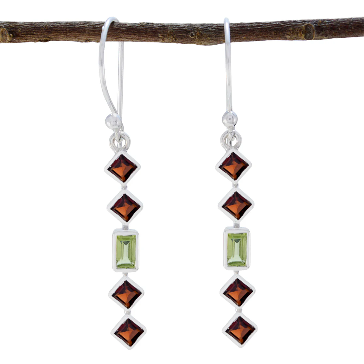 Multi Spanish Rina multiple Dangle multicolor Sterling Silver Earring