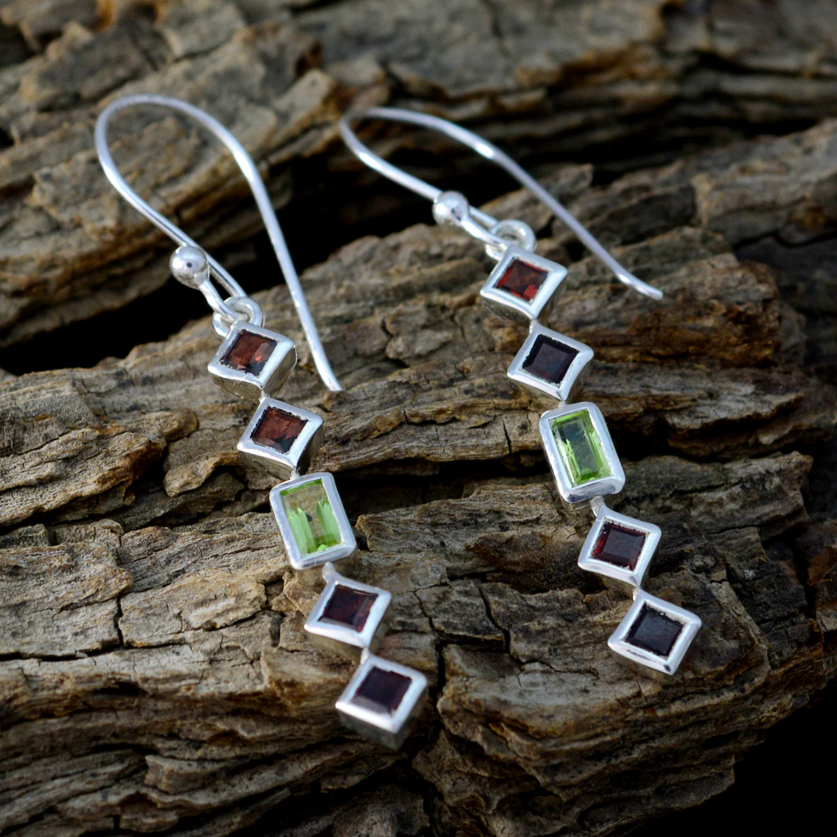 Multi Spanish Rina multiple Dangle multicolor Sterling Silver Earring - Image 3