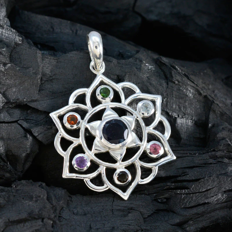 Multi Stone Classic Latin American 925 Silver Hepta Lucy Rope-Wire multicolor Pendant Jewelry - Image 4