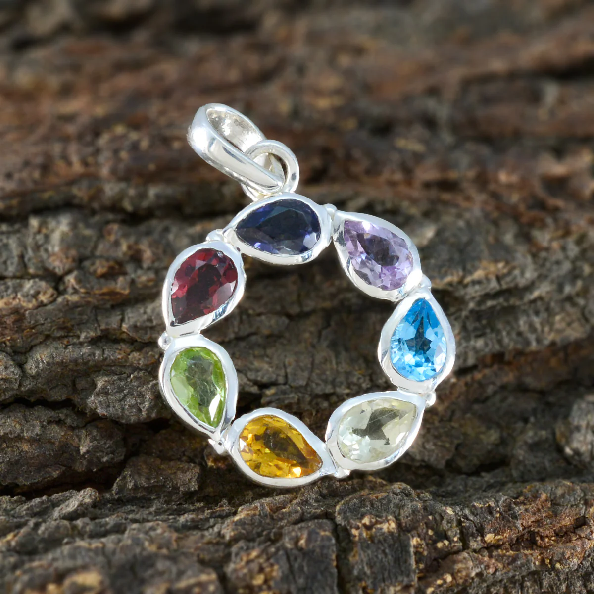 Multi Stone Dainty Latin American 925 Silver Hepta Laura Fairytale multicolor Pendant Jewelry - Image 3