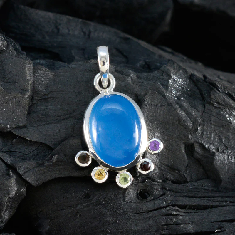 Multi Stone Delicate American 925 Silver Hexa Evelyn Graceful multicolor Pendant Jewelry - Image 4