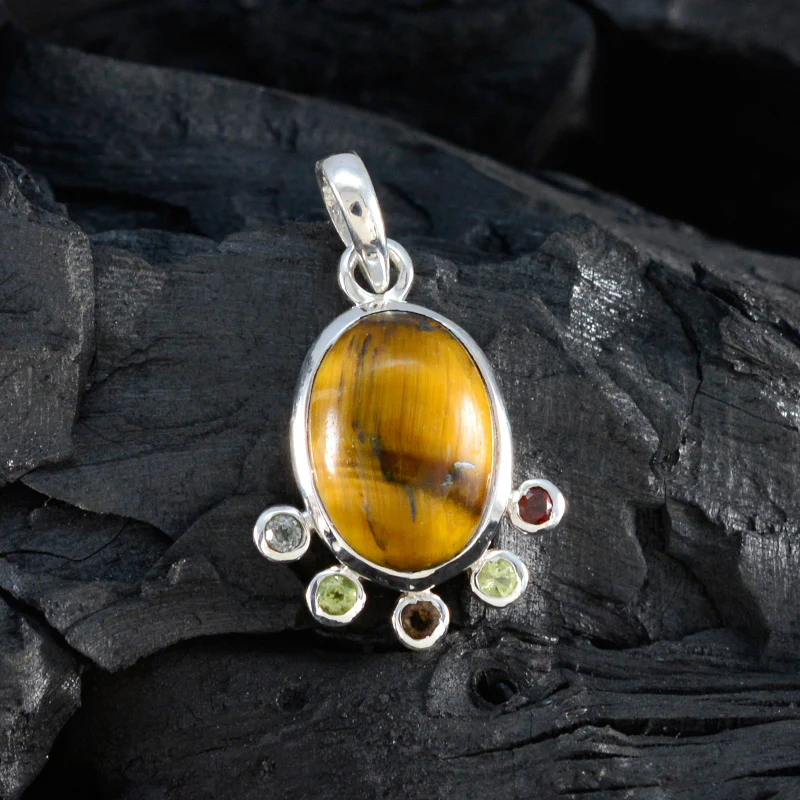 Multi Stone Delicate American Sterling Silver Hexa Hannah Cocktail multicolor Pendant Jewellery - Image 4