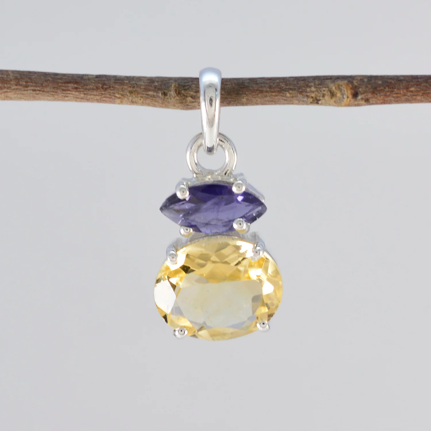 Multi Stone Delicate American Sterling Silver Toi et Moi Zoey Romantic multicolor Pendant Jewellery - Image 2