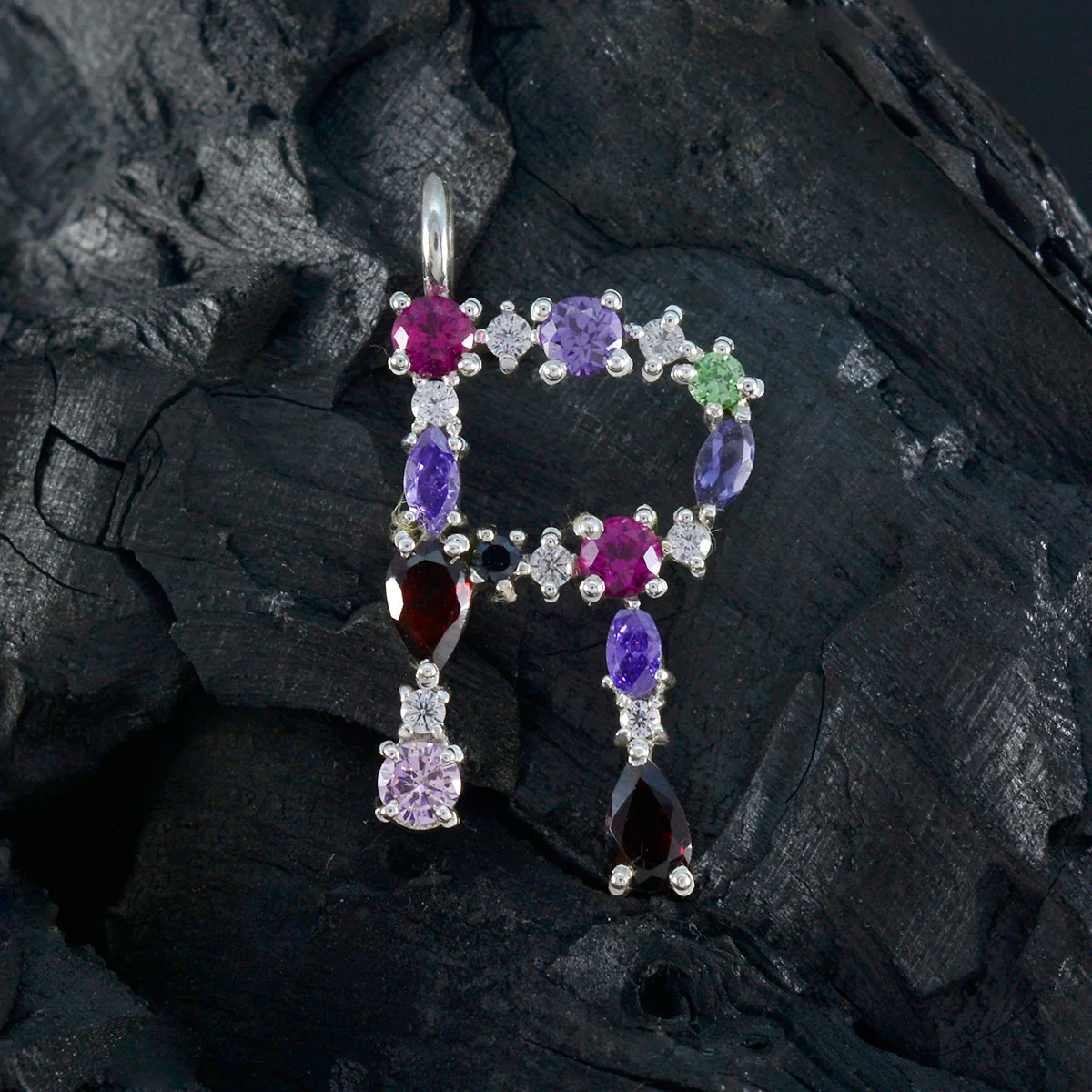 Multi Stone Elegant African 925 Silver multiple Zoey Graceful multicolor Pendant Jewelry - Image 4
