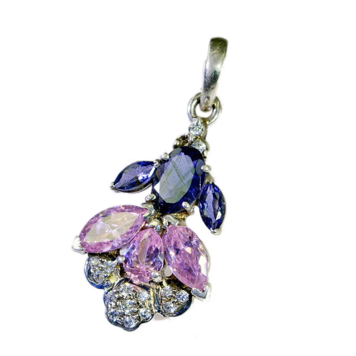 Multi Stone Essential Middle Eastern 925 Silver multiple Ella Bubble multicolor Pendant Jewelry - Image 3