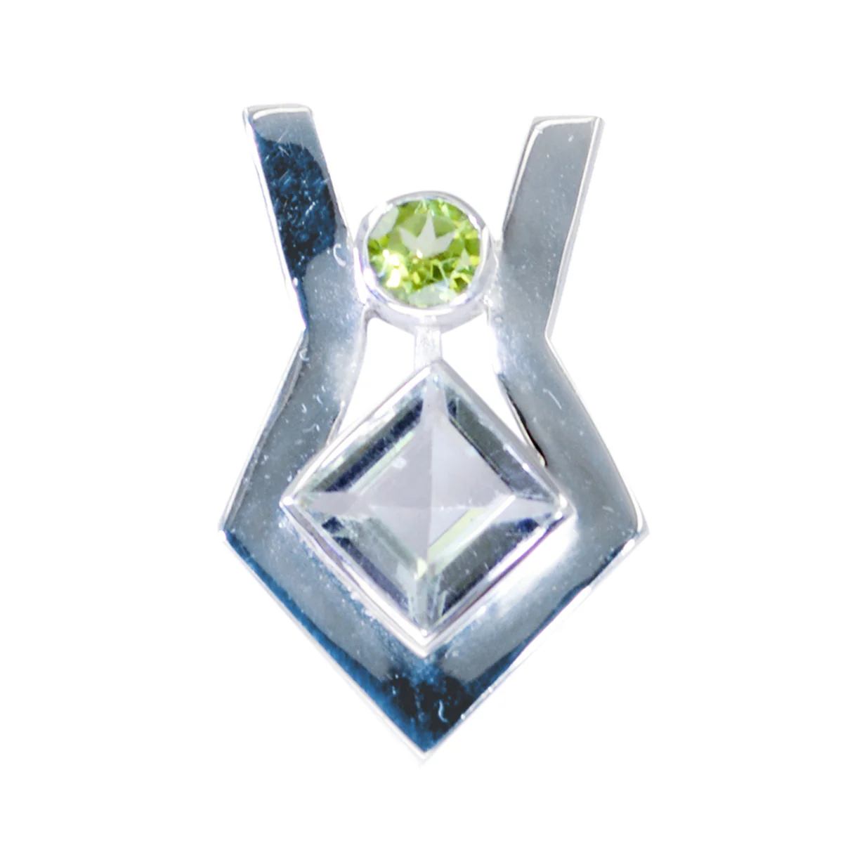 Multi Stone Featherlight Latin American Sterling Silver Toi et Moi Milagros Signet multicolor Pendant Jewellery - Image 2