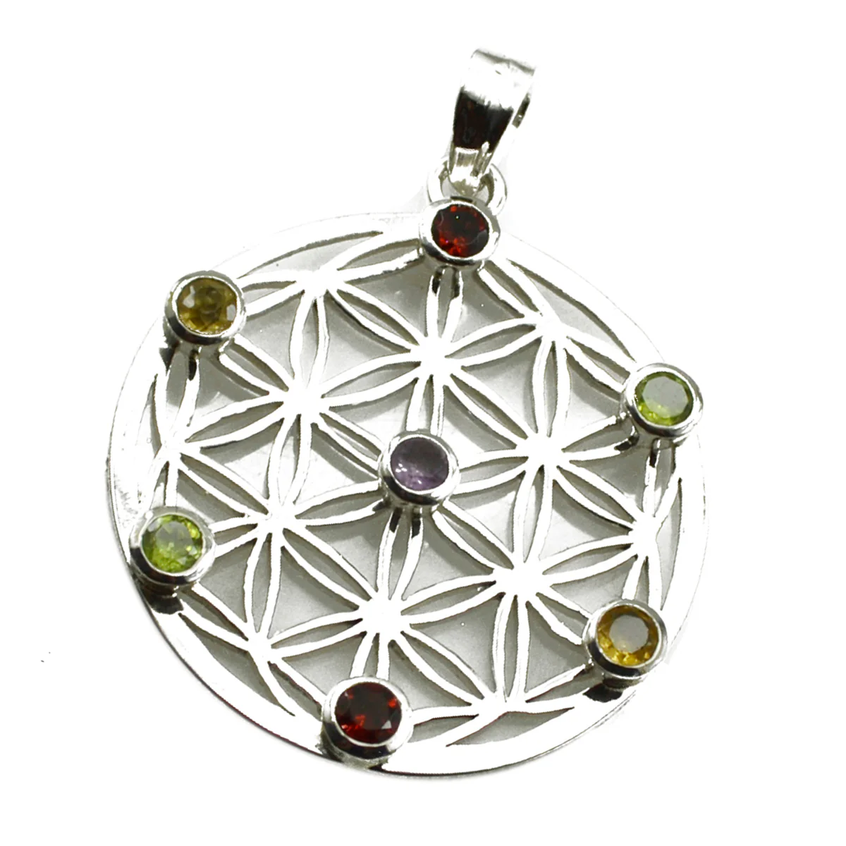 Multi Stone Featherlight Spanish 92.5 Silver multiple Natalie Filigree multicolor Pendant Jewellery - Image 3