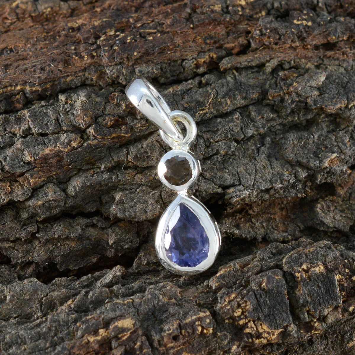 Multi Stone Minimalist Japanese 92.5 Silver Toi et Moi Yukii Trendy multicolor Pendant Jewellery - Image 3