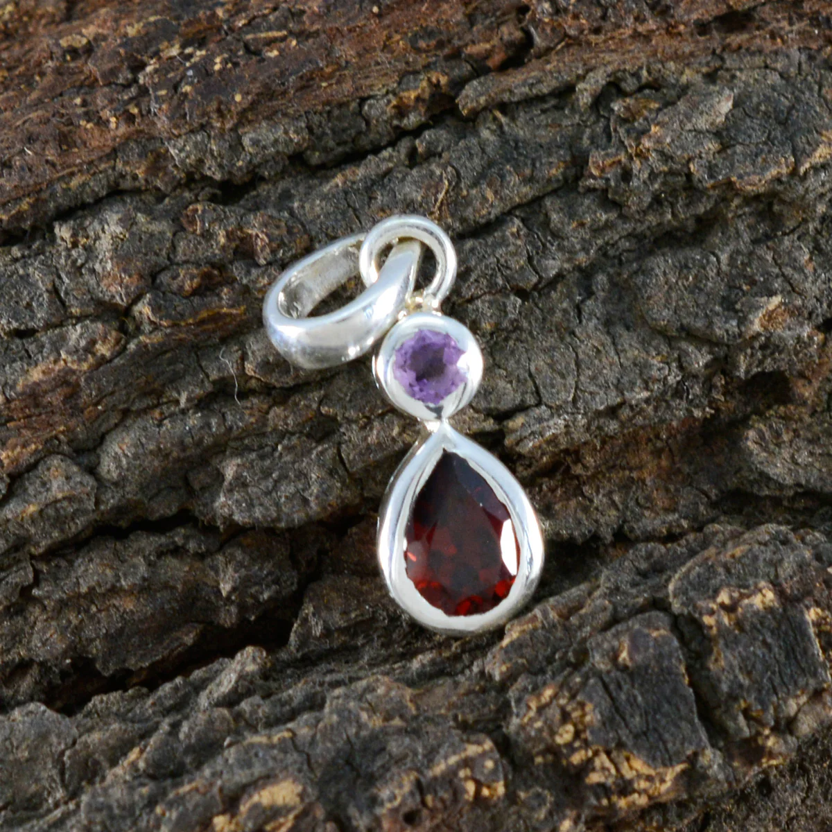 Multi Stone Minimalist Japanese 92.5 Silver Toi et Moi Yukki Trendy multicolor Pendant Jewellery - Image 3