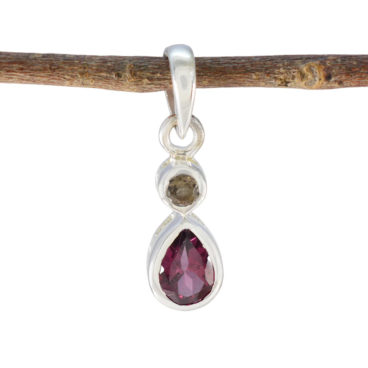 Multi Stone Minimalist Japanese Sterling Silver Toi et Moi Yani Contemporary multicolor Pendant Jewellery