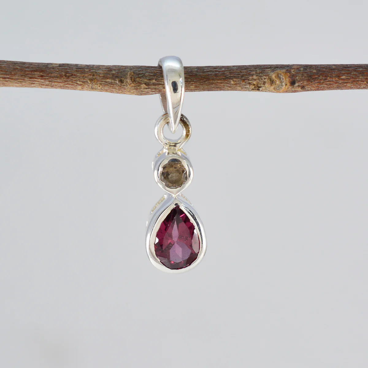 Multi Stone Minimalist Japanese Sterling Silver Toi et Moi Yani Contemporary multicolor Pendant Jewellery - Image 2
