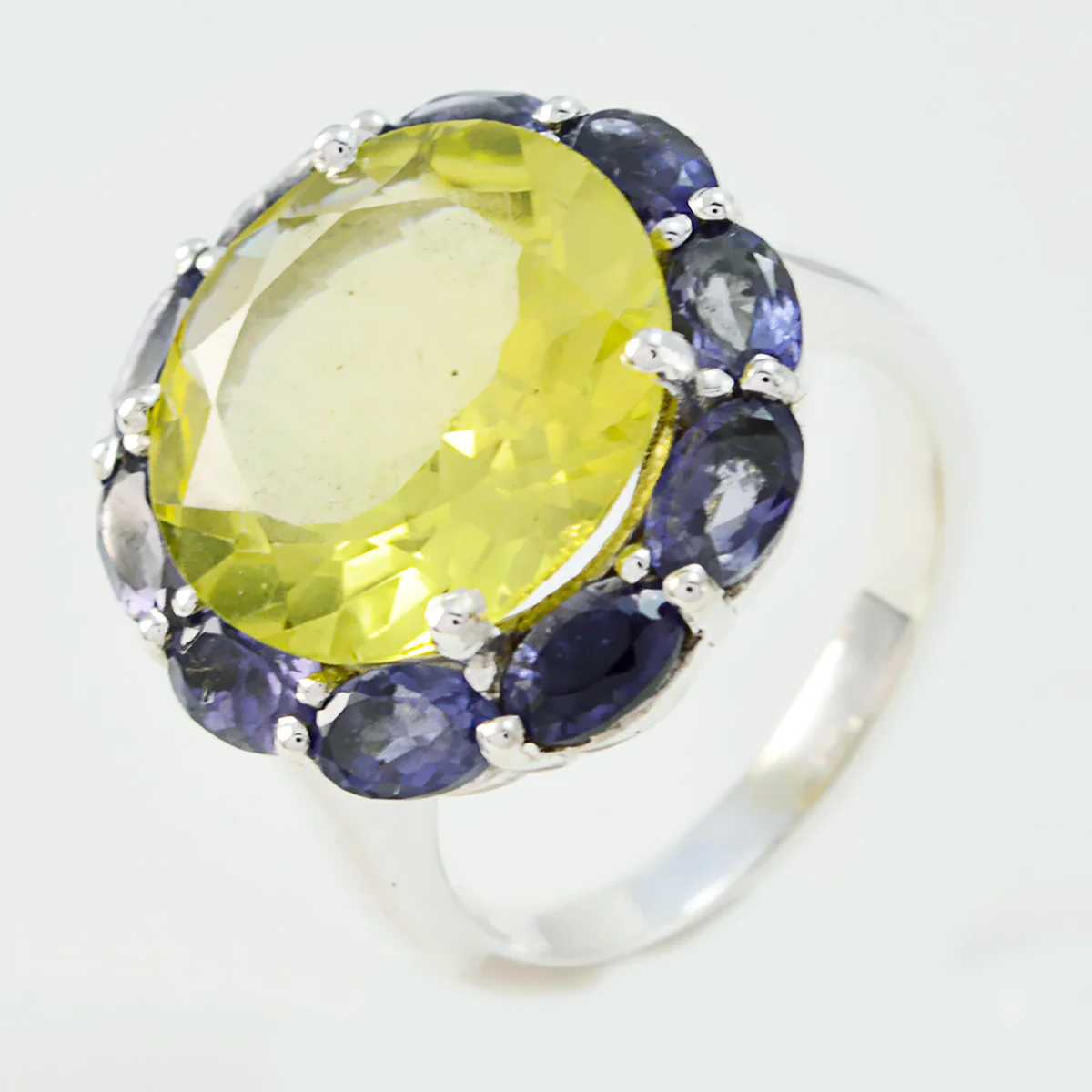 Multi Stone multiple Russian 92.5 Silver multicolor Gemstone Eye-catching Cocktail Ring Jewellery - Image 2