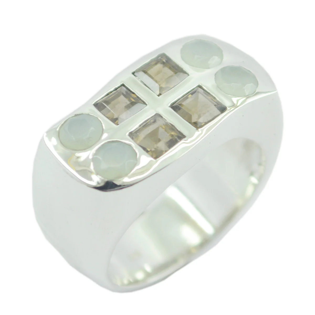 Multi Stone octa Spanish Sterling Silver multicolor Gemstones Chunky Cocktail Ring Jewellery
