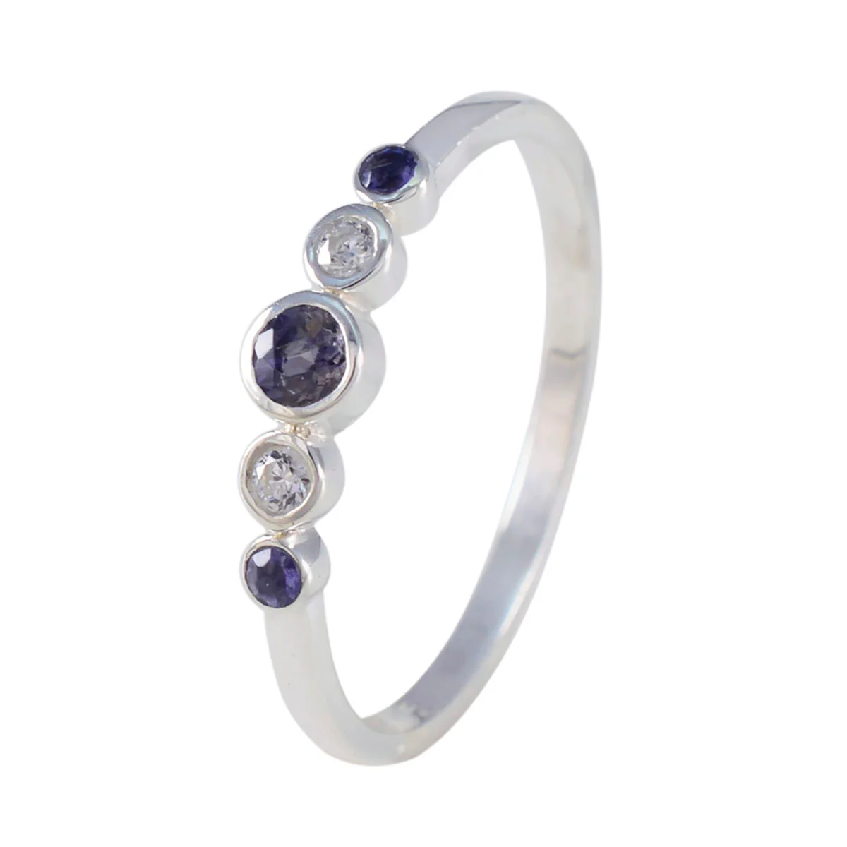 Multi Stone Penta Turkish 92.5 Silver multicolor Gems Elegant  Romantic Ring Jewellery - Image 2