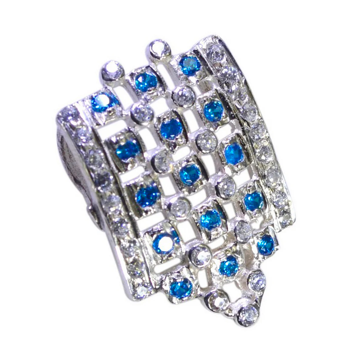 Multi Stone Statement American 925 Silver multiple Sophia Feminine multicolor Pendant Jewelry - Image 2