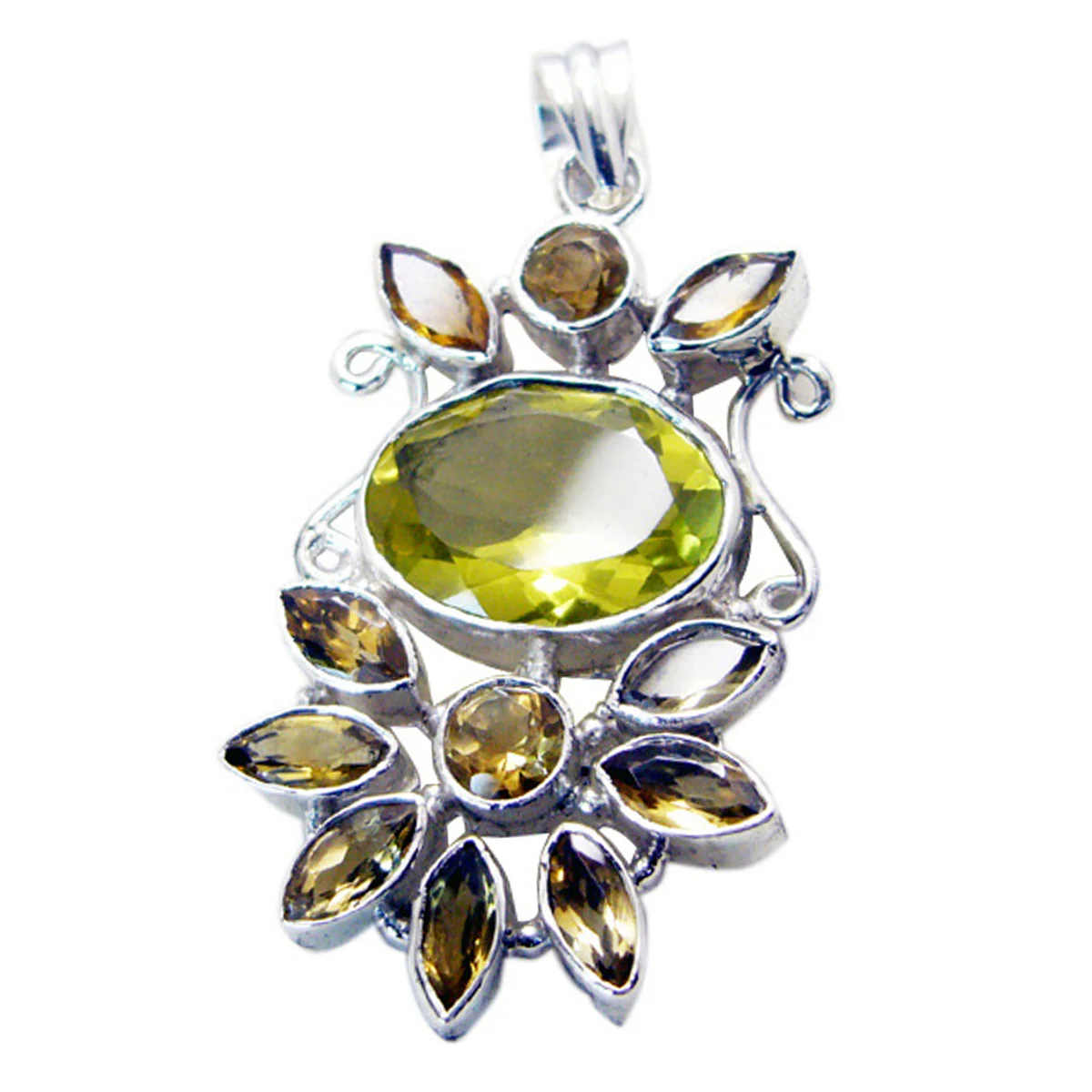 Multi Stone Statement Turkish Silver multiple Ines Glamorous multicolor Pendant Jewelry - Image 2