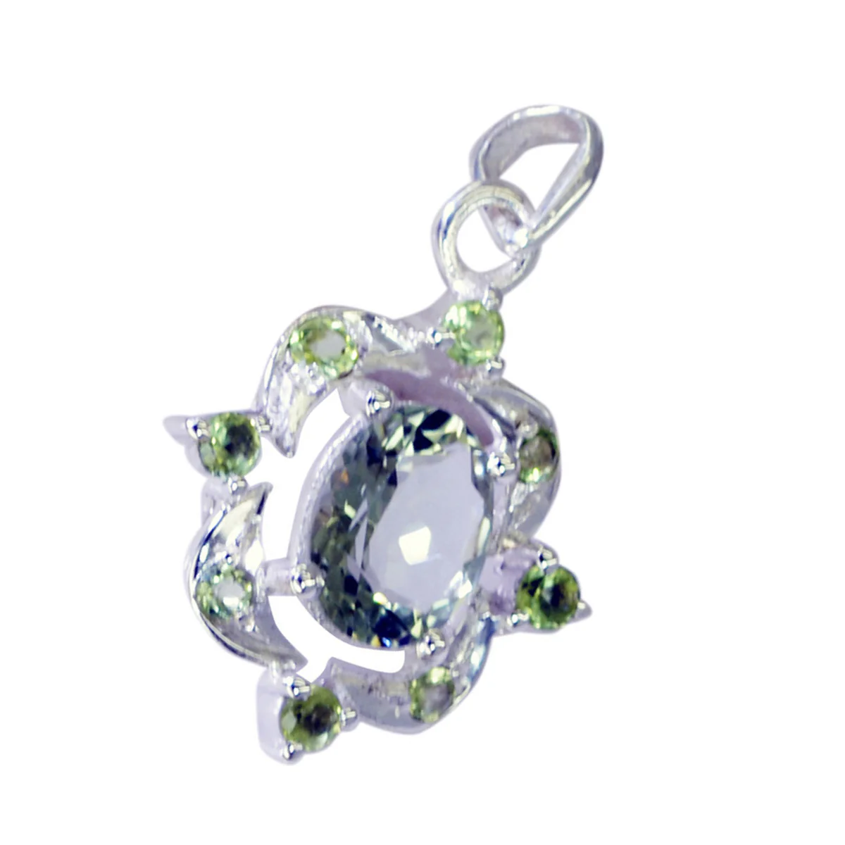 Multi Stone Tiny Middle Eastern 925 Silver multiple Giulia Eternity multicolor Pendant Jewelry - Image 3