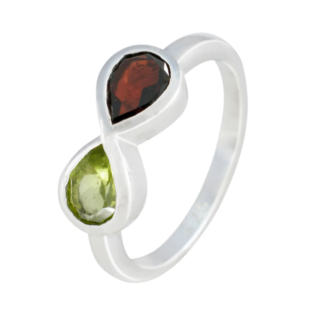 Multi Stone Toi et Moi American 925 Silver multicolor Gemstone Dainty Contemporary Ring Jewelry - Image 2