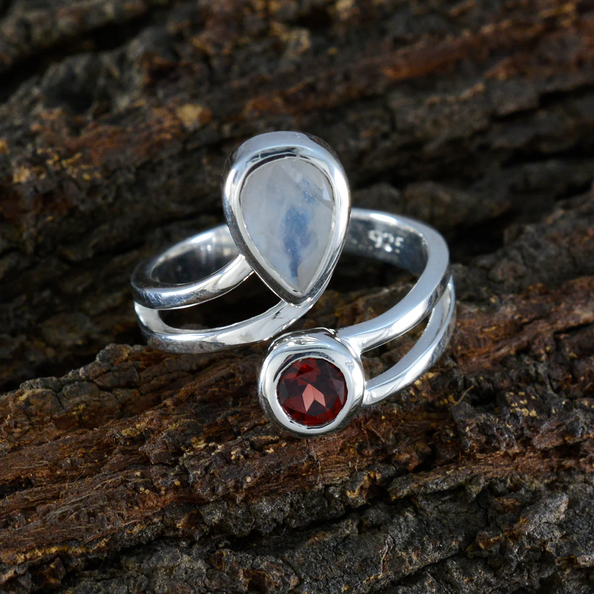 Multi Stone Toi et Moi German 925 Silver multicolor Gemstones Tiny Fairytale Ring Jewellery - Image 3