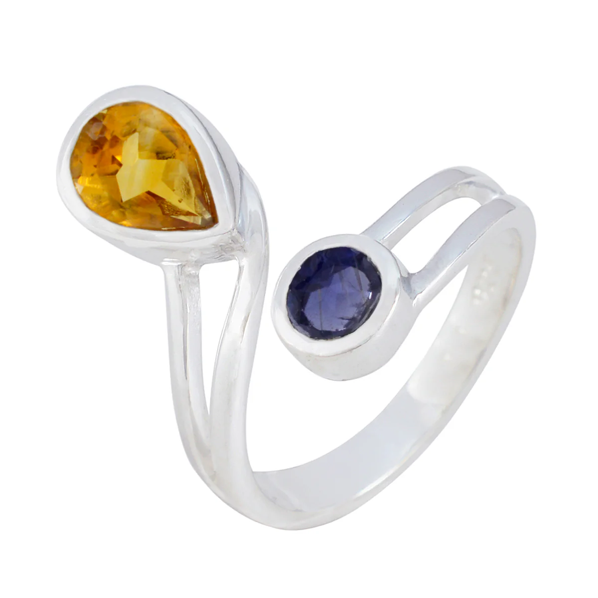 Multi Stone Toi et Moi Russian 92.5 Silver multicolor Gemstone Tiny Artisan Ring Jewellery - Image 2