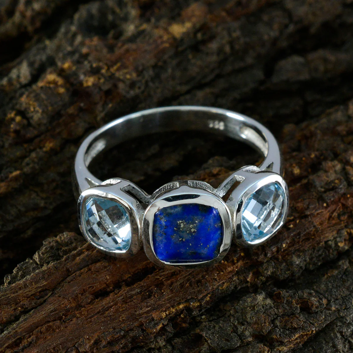 Multi Stone Trilogy African 925 Sterling Silver multicolor Gemstone Slim Graceful Ring Jewelry - Image 3