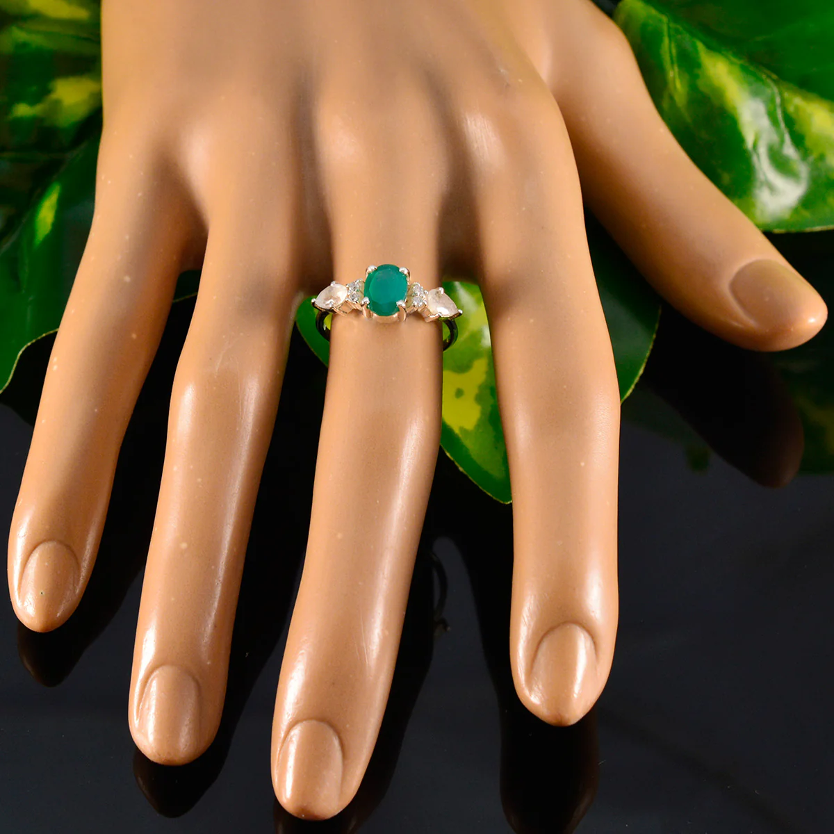 Multi Stone Trilogy American 925 Sterling Silver multicolor Gems Delicate Trendy Ring Jewelry - Image 5
