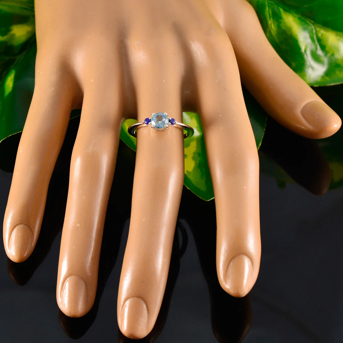 Multi Stone Trilogy American Sterling Silver multicolor Gemstones Elegant Luxurious Ring Jewellery - Image 5