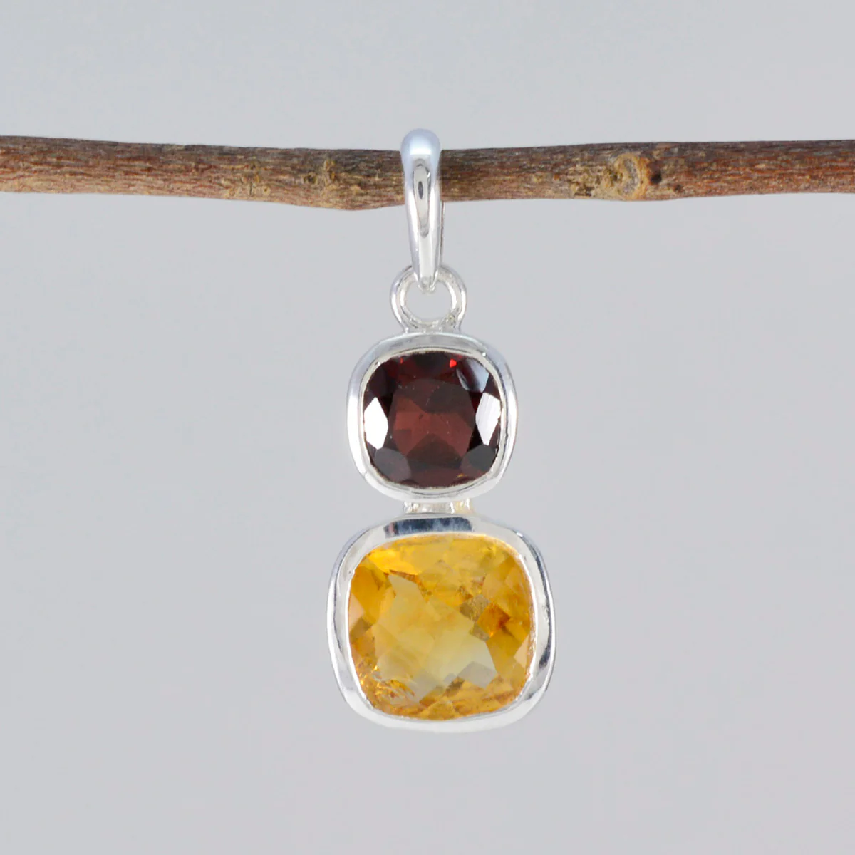 Multi Stone Whisper-thin Egyptian Silver Toi et Moi Ines valentine multicolor Pendant Jewelry - Image 2