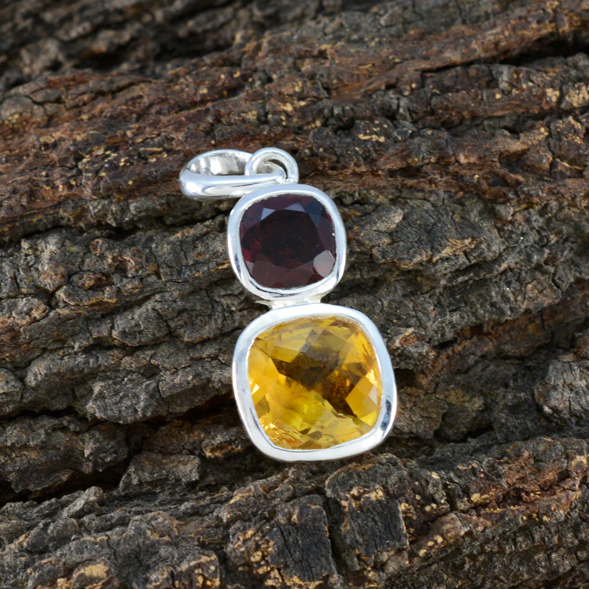 Multi Stone Whisper-thin Egyptian Silver Toi et Moi Ines valentine multicolor Pendant Jewelry - Image 3