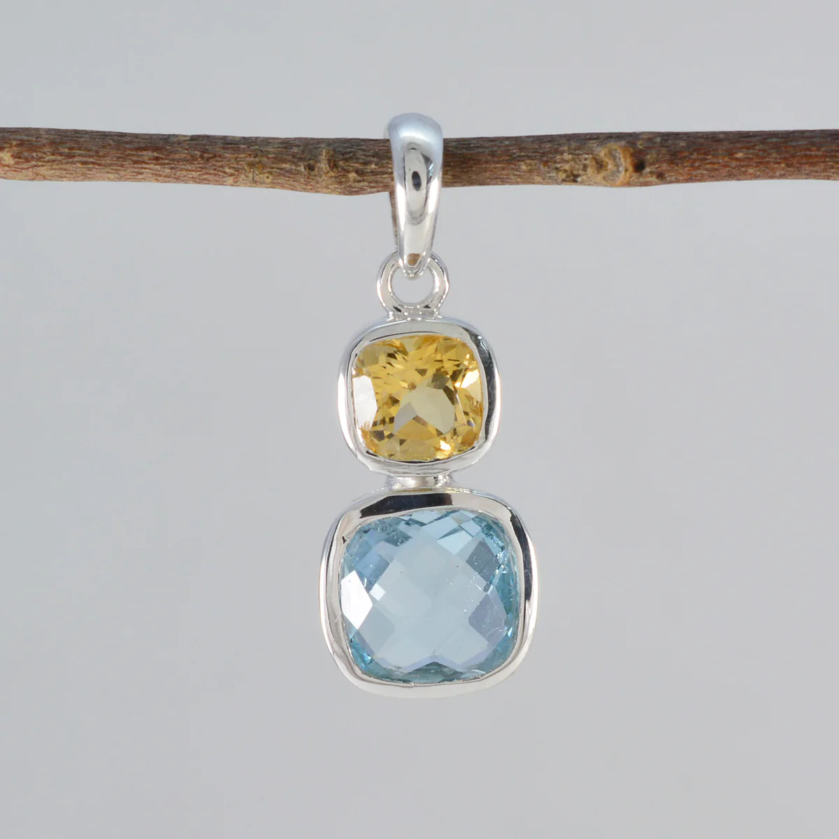 Multi Stone Whisper-thin Mexican Silver Toi et Moi Tereza wedding multicolor Pendant Jewelry - Image 2